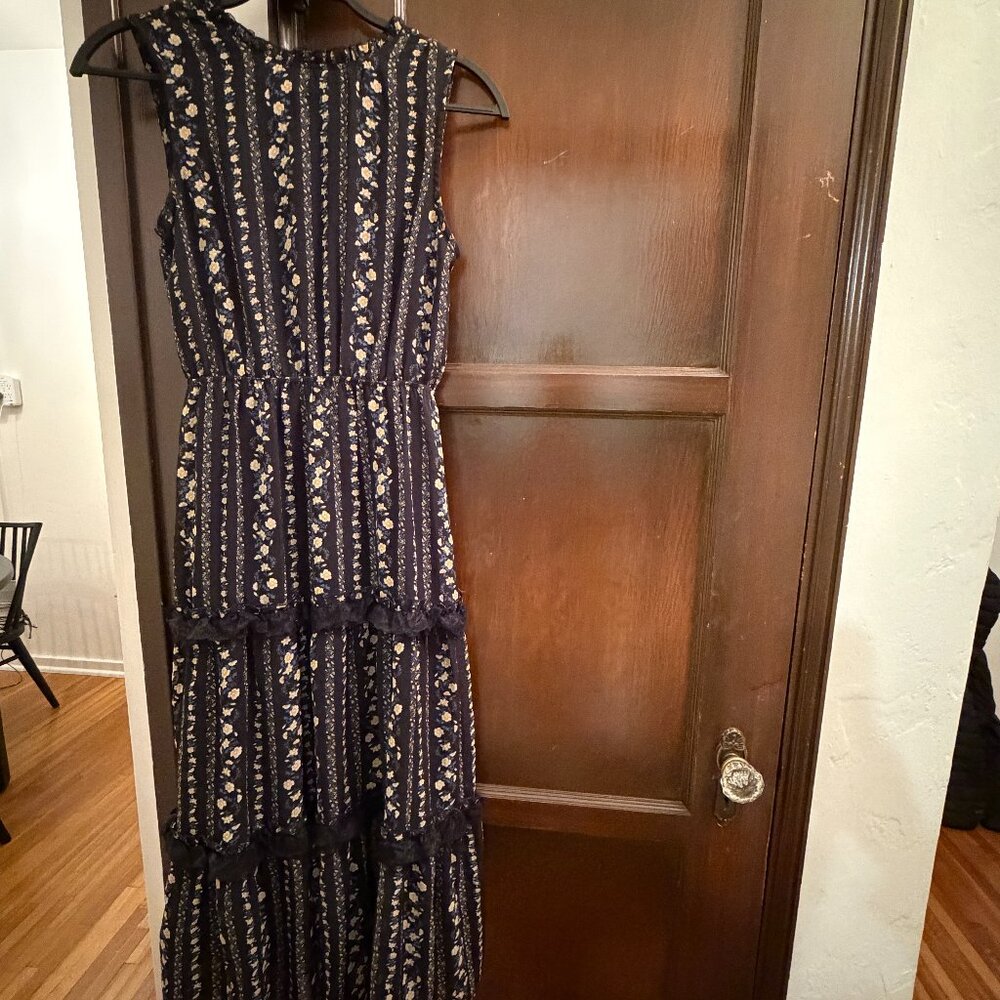 Moon River Long Floral Sleeveless Dress